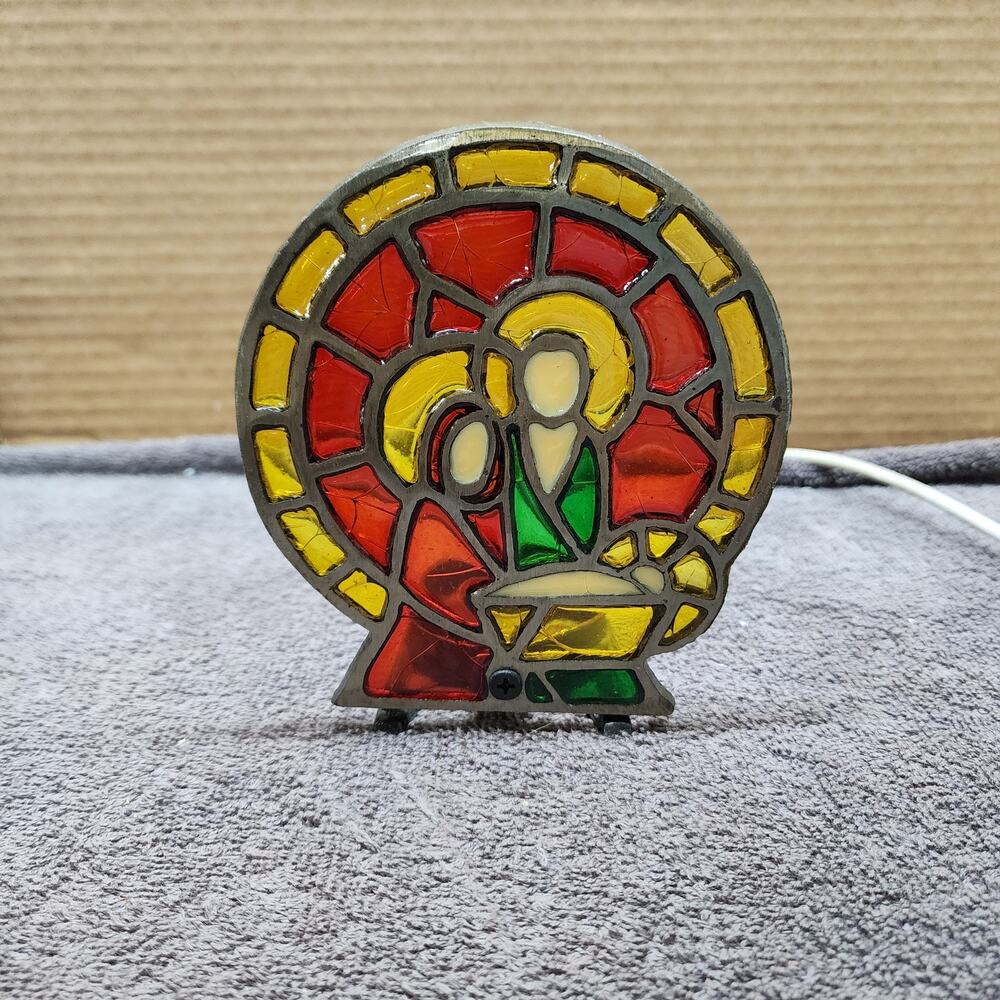 Stained Glass Holy Family tea light votive holder V